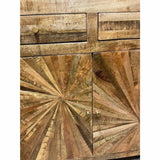 Jumbo Rustic Credenza Handmade Sunburst