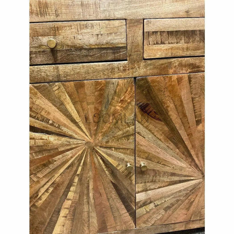 Jumbo Rustic Credenza Handmade Sunburst