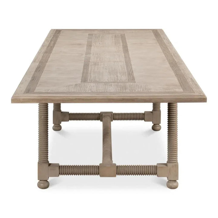 Jurow Extendable Dining Table Barn Grey Seats 10-Dining Tables-Sarreid-LOOMLAN
