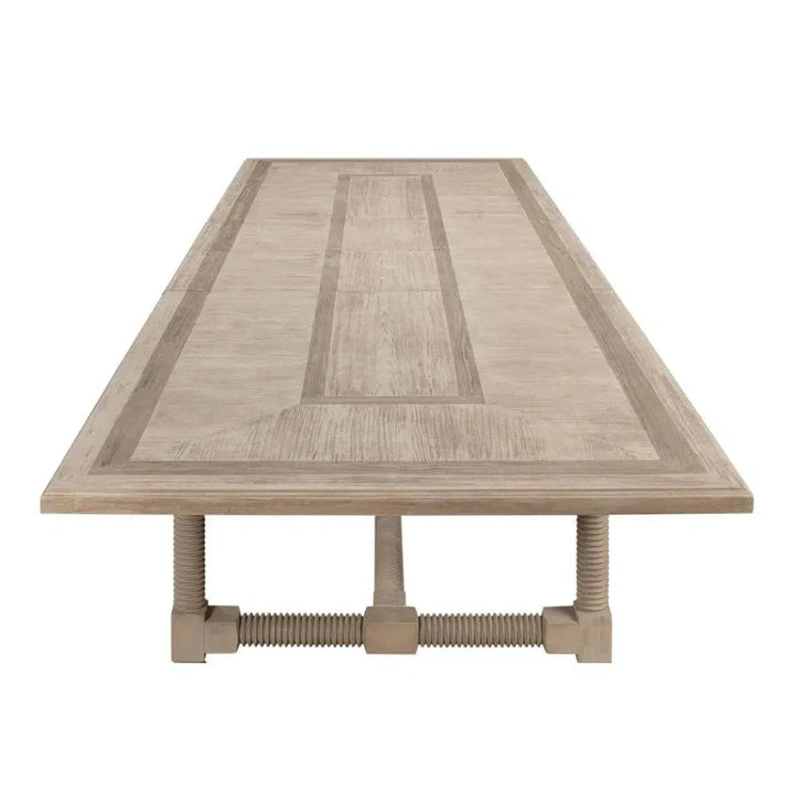 Jurow Extendable Dining Table Barn Grey Seats 10-Dining Tables-Sarreid-LOOMLAN