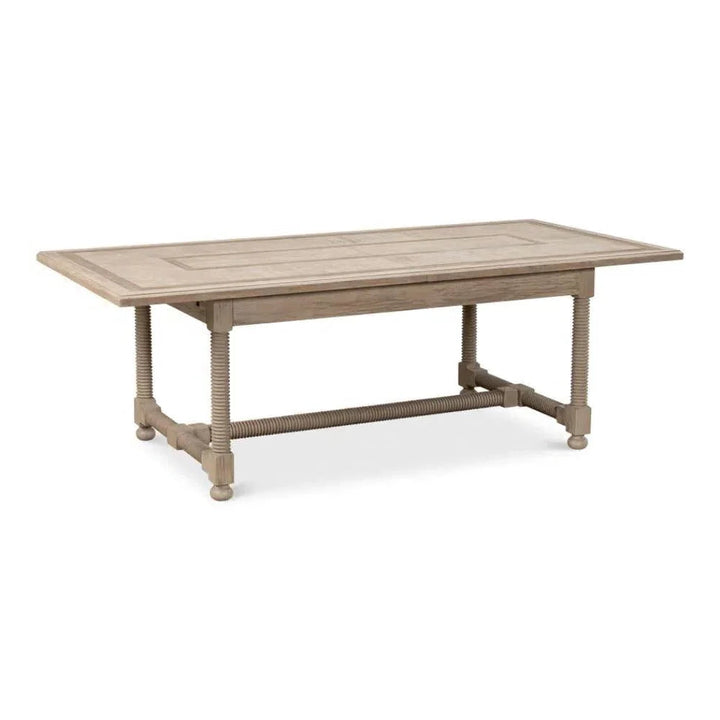 Jurow Extendable Dining Table Barn Grey Seats 10-Dining Tables-Sarreid-LOOMLAN