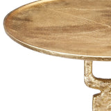 Jussi Gold Textured Cast Aluminum Drinks Table