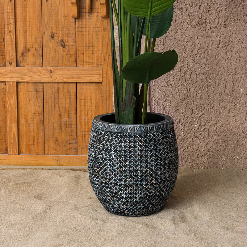 Wicker Mid-Century Designed Outdoor Planter