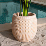 Wicker Mid-Century Designed Outdoor Planter