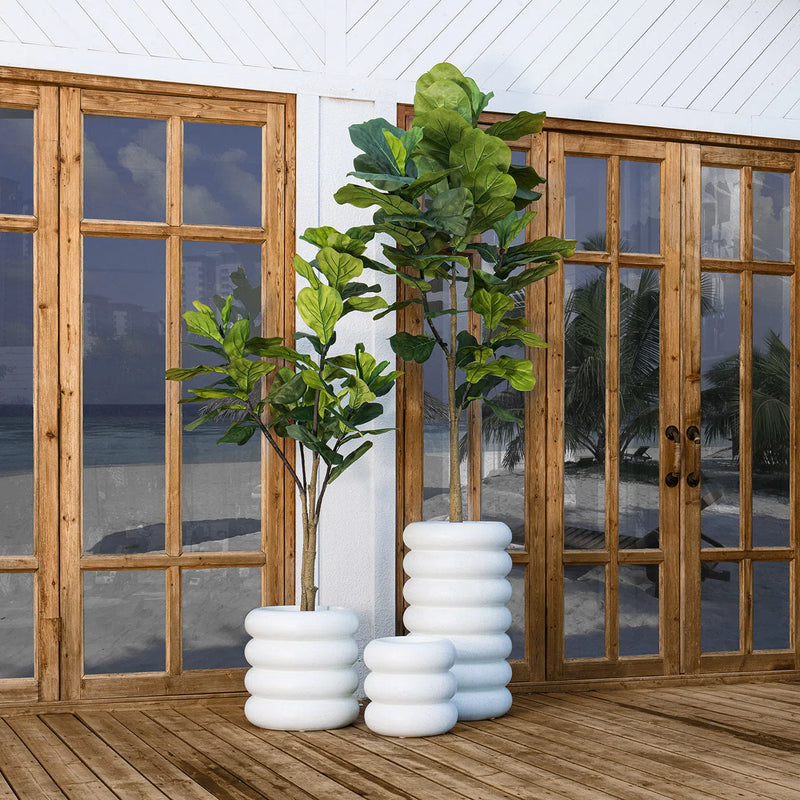 Donut Stylish Outdoor Fiberglass Planter