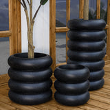 Donut Stylish Outdoor Fiberglass Planter