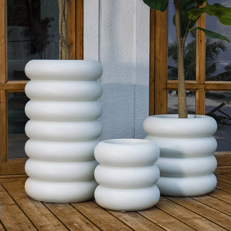 Donut Stylish Outdoor Fiberglass Planter