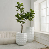 Cloud Waffled Texture Outdoor Fiberglass Planter