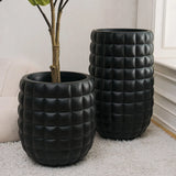 Cloud Waffled Texture Outdoor Fiberglass Planter