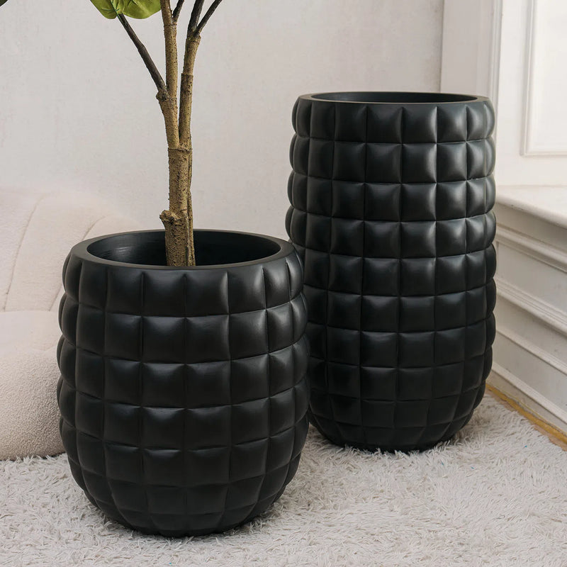 Cloud Waffled Texture Outdoor Fiberglass Planter