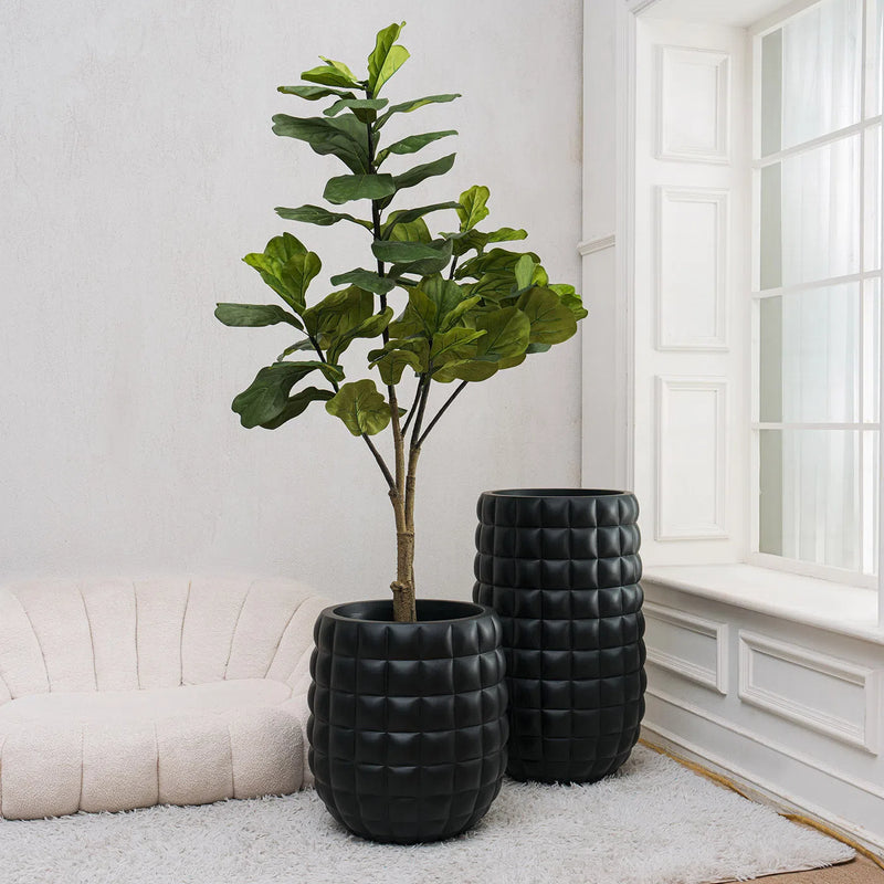 Cloud Waffled Texture Outdoor Fiberglass Planter