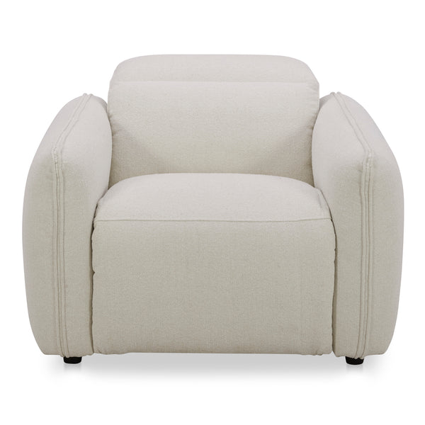 Eli Power Polyester and Solid Wood Ivory Recliner Arm Chair