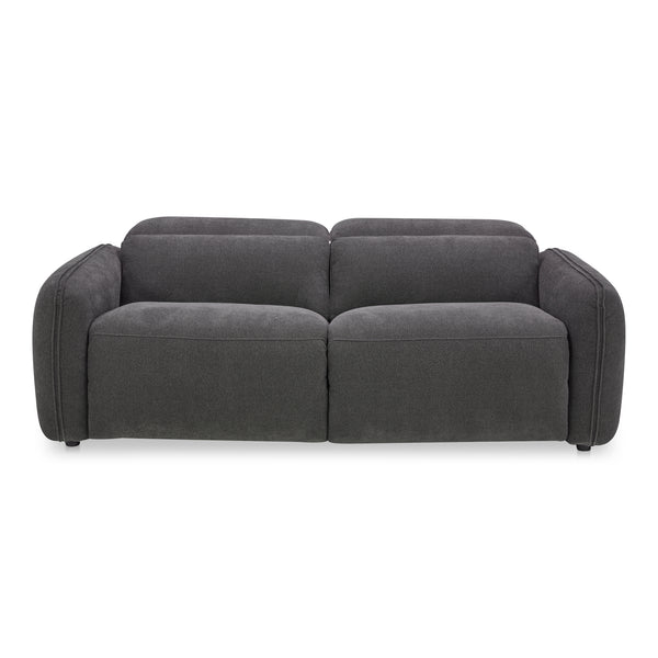 Eli Power Polyester and Solid Wood Dark Grey Recliner Sofa