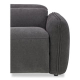 Eli Power Polyester and Solid Wood Dark Grey Recliner Sofa