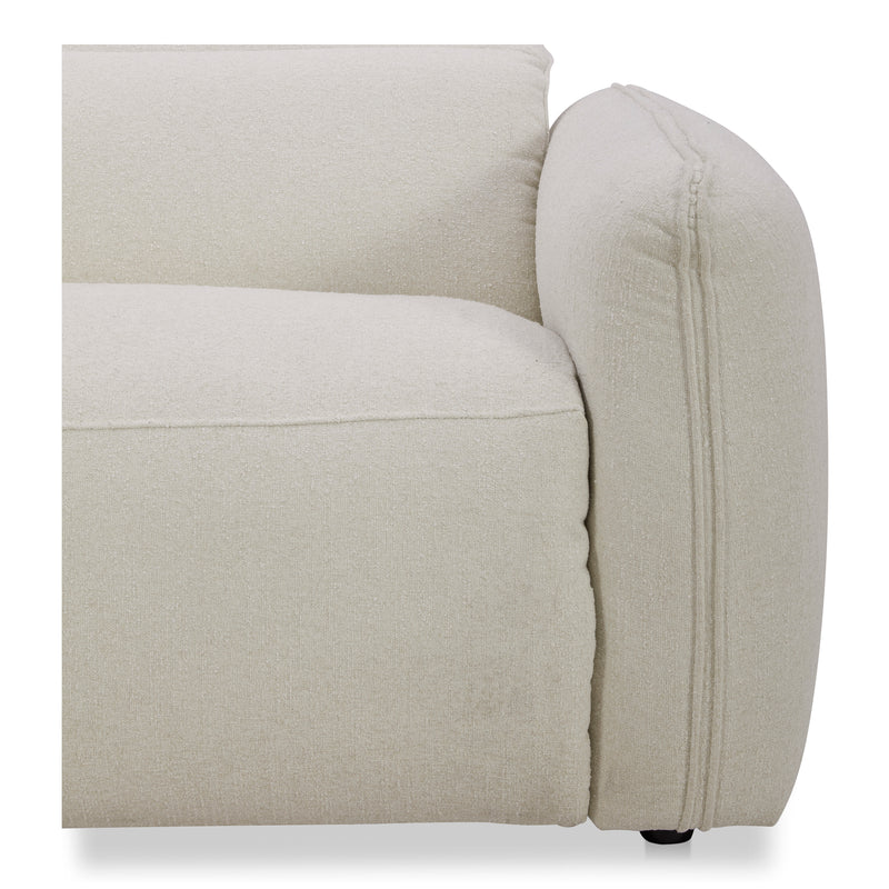 Eli Power Polyester and Solid Wood Ivory Recliner Sofa