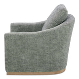 Linden Polyester and Pine Wood Grey Swivel Arm Chair