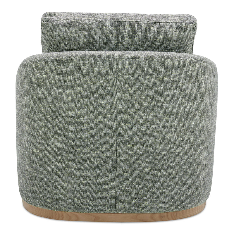 Linden Polyester and Pine Wood Grey Swivel Arm Chair