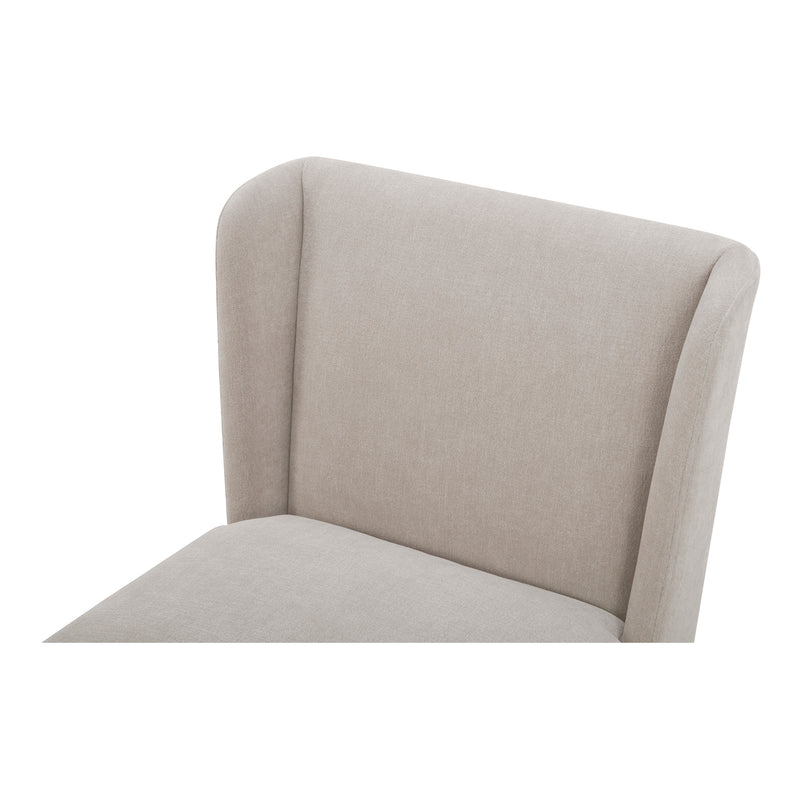Cormac Rolling Polyester and Multi-Layer Board Light Brown Armless Dining Chair