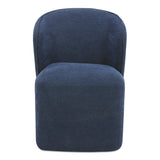 Larson Rolling Polyester and Multi-Layer Board Blue Armless Dining Chair