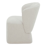 Larson Rolling Polyester and Multi-Layer Board Ivory Armless Dining Chair Performance Fabric