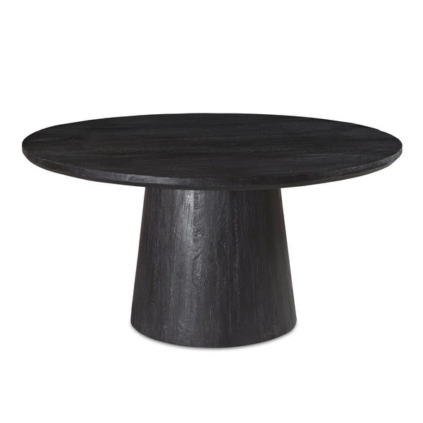 Cember Solid Mango Wood Black Round Dining Table