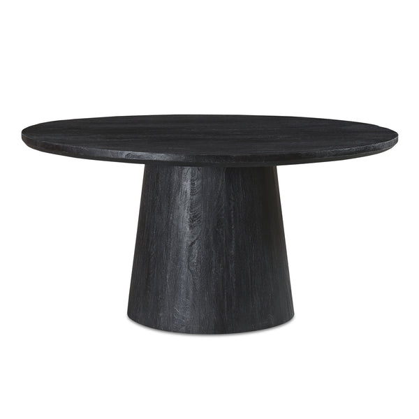 Cember Solid Mango Wood Black Round Dining Table