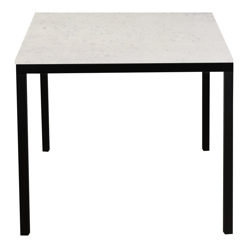 Parson Marble and Iron White Rectangular Dining Table