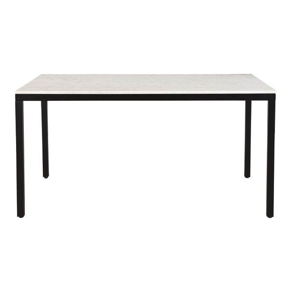 Parson Marble and Iron White Rectangular Dining Table