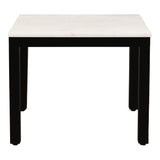 Parson Marble and Iron White Rectangular Side Table