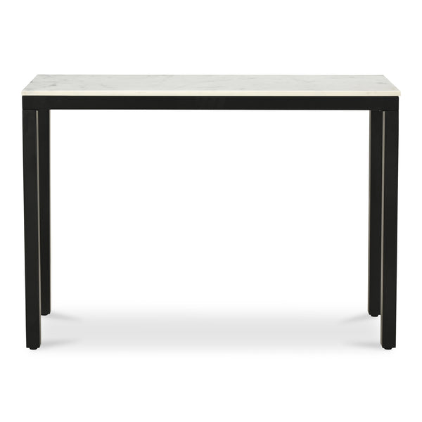 Parson Marble and Iron White Rectangular Console Table