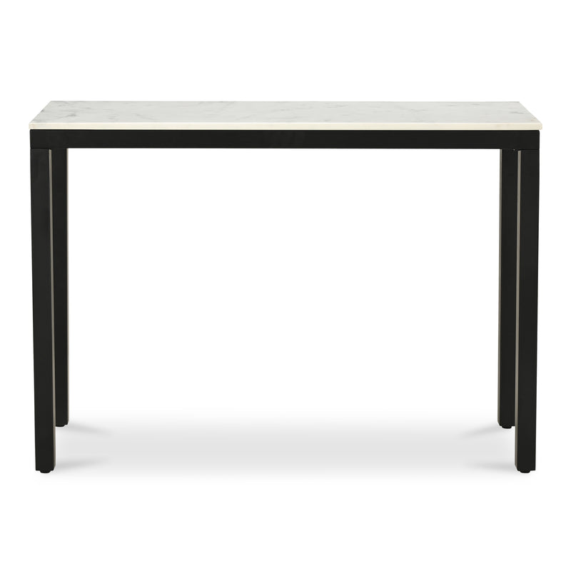 Parson Marble and Iron White Rectangular Console Table