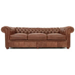 Kadet Caramel Leather Chesterfield Sofa Made to Order