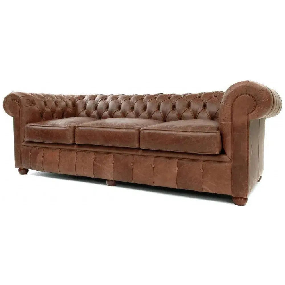 Kadet Caramel Leather Chesterfield Sofa Made to Order