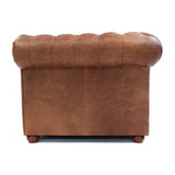 108" Caramel Brown Leather Chesterfield Sofa Made to Order Sofas & Loveseats LOOMLAN By Uptown Sebastian