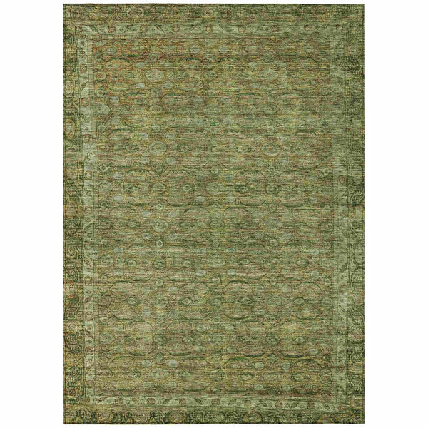 Kaelara Green Washable Indoor-Outdoor Rug
