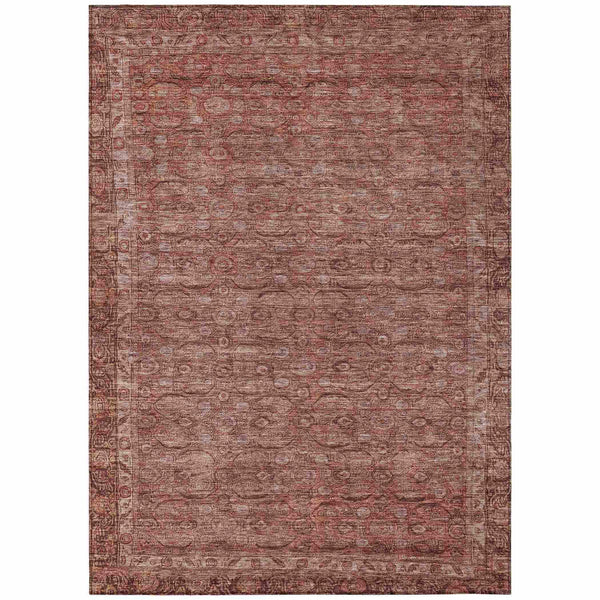 Kaelara Orange Washable Indoor-Outdoor Rug