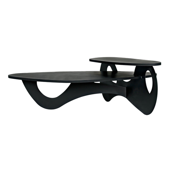 Kaldera Coffee Table, Black Steel-Coffee Tables-Noir-LOOMLAN
