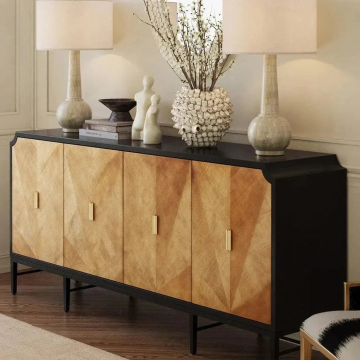 Kallista Taupe Credenza - LOOMLAN - Currey & Co - Sideboards
