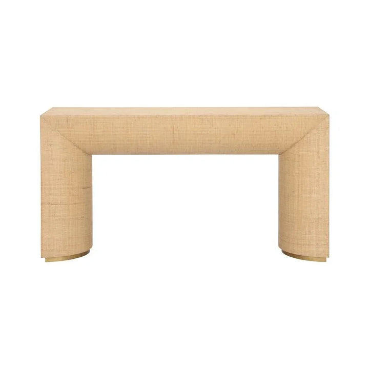 Kamo Natural Raffia Finish Console Table - LOOMLAN - Wildwood - Console Tables
