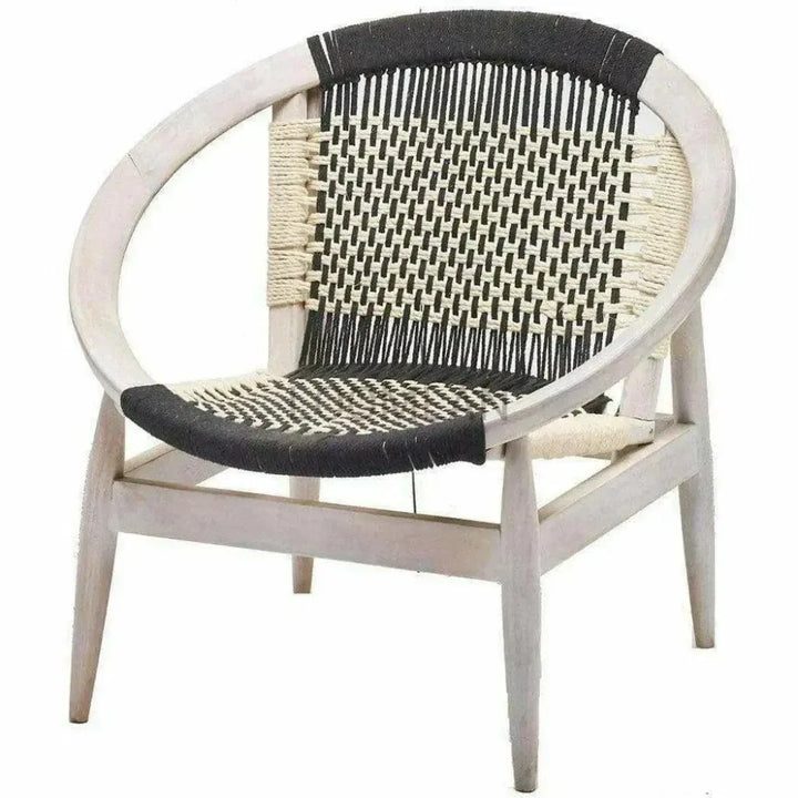 Rope Papasan White Barrel Accent Chair - LOOMLAN - LOOMLAN - Accent Chairs
