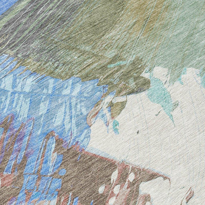 Kashana Blue Washable Indoor - Outdoor Rug - LOOMLAN - LOOMLAN Rugs - Outdoor Rugs