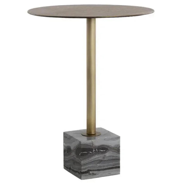 Kata Marble Based Iron Round Bar Table - LOOMLAN - SUNPAN - Bar Tables