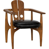 Kato Chair, Teak with Leather-Dining Chairs-Noir-LOOMLAN