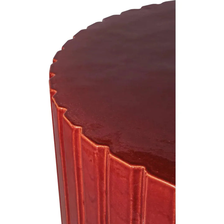 Katra Red Ceramic Outdoor Coffee Table-Outdoor Coffee Tables-Seasonal Living-LOOMLAN