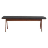 Kazwali Wood Black and Walnut Bench-Dining Benches-Zuo Modern-LOOMLAN