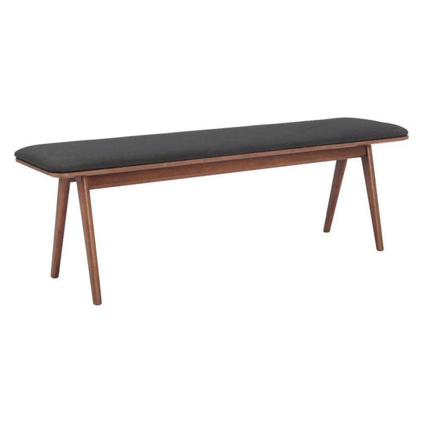 Kazwali Wood Black and Walnut Bench-Dining Benches-Zuo Modern-LOOMLAN