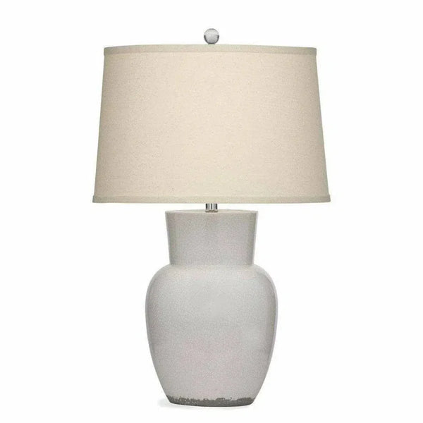 Keaton 27" Tall Ceramic White Table Lamp - LOOMLAN - Bassett Mirror - Table Lamps