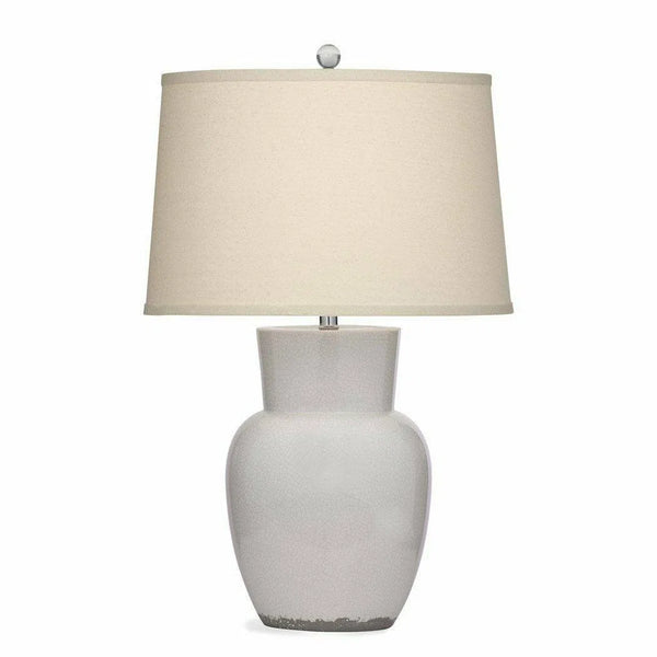 Keaton 27" Tall Ceramic White Table Lamp Table Lamps LOOMLAN By Bassett Mirror