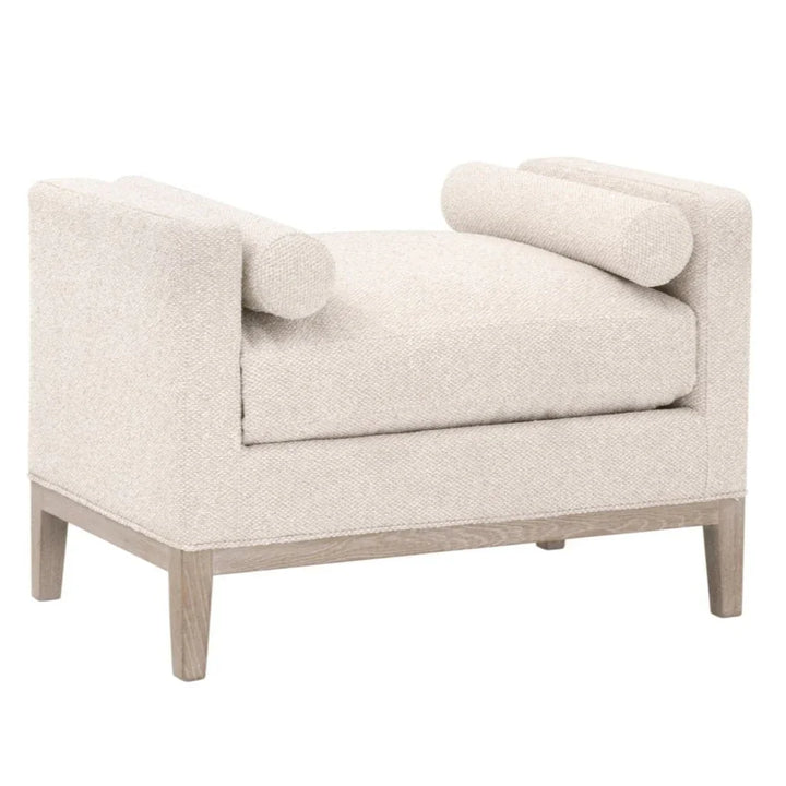 Keaton Cream Fabric Accent Stool - LOOMLAN - Essentials For Living - Poufs and Stools