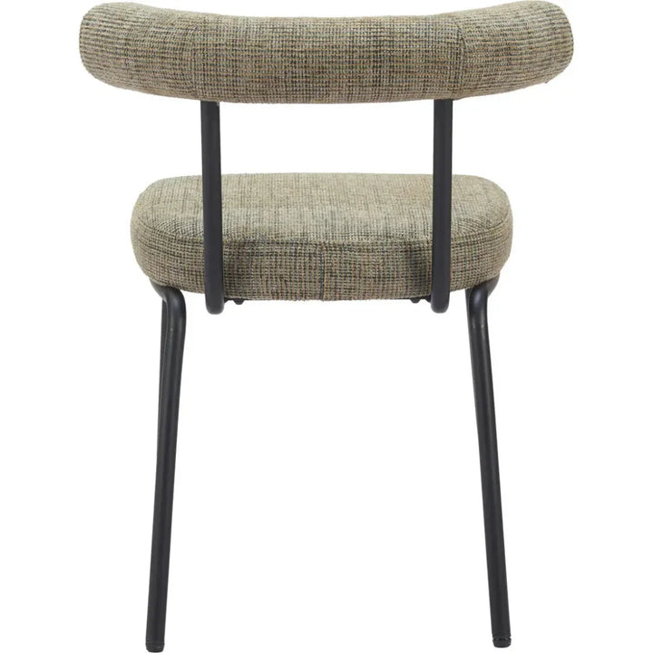 Kede Black Steel Green Tweed Dining Chair 2PC - LOOMLAN - Zuo Modern - Dining Chairs